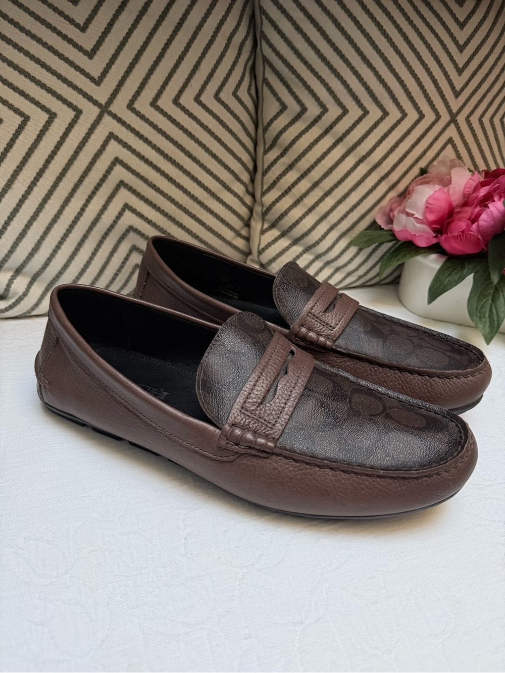 Coach “ Liam Driver”  In Signature Jacquard Loafers